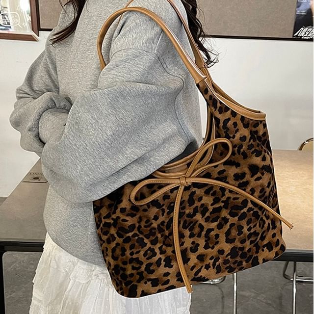 Bow Tote Leopard Bag Print