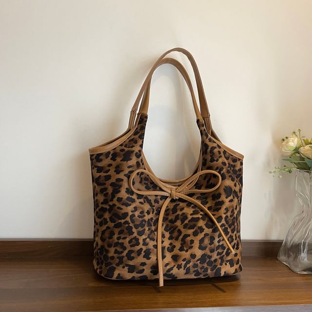 Bow Tote Leopard Bag Print