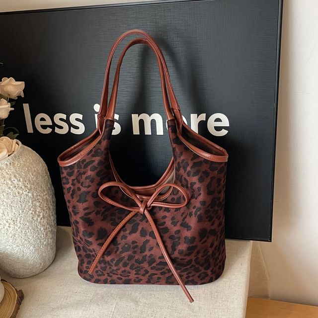 Bow Tote Leopard Bag Print