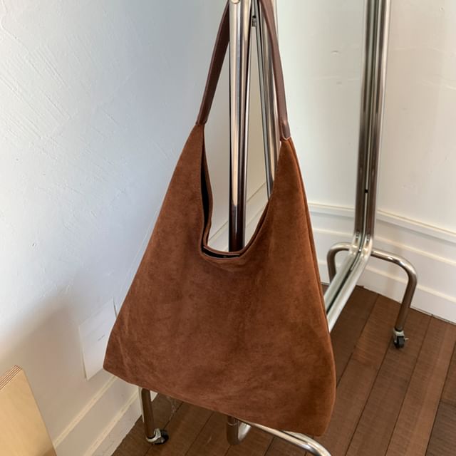 Pouch Tote Suede Faux Bag With