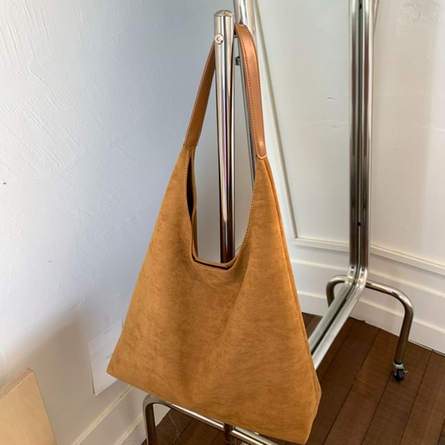 Pouch Tote Suede Faux Bag With