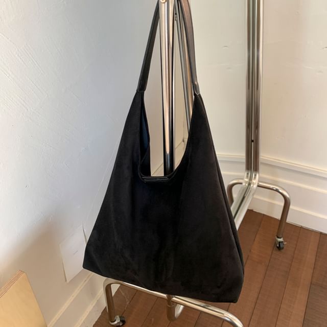 Pouch Tote Suede Faux Bag With