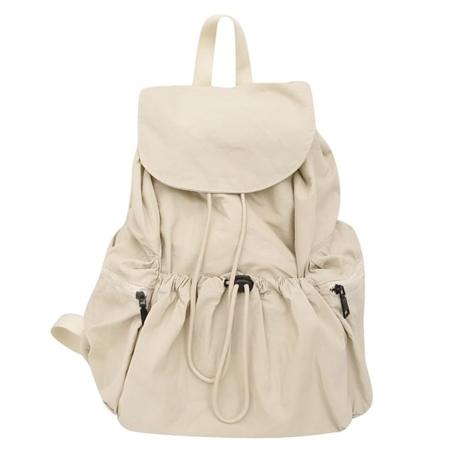 Backpack Drawstring Plain Unisex Nylon