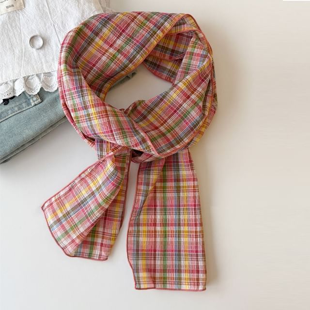 / Scarf Headkerchief Plaid