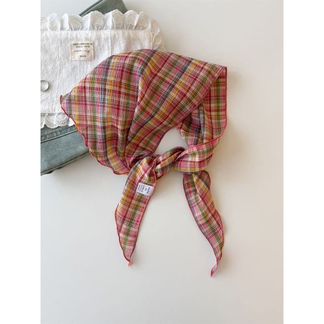 / Scarf Headkerchief Plaid