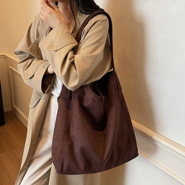 Suede Tote Faux Bag