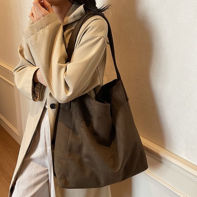 Suede Tote Faux Bag