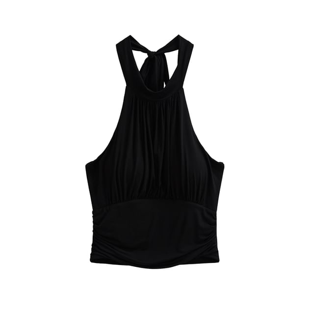 Padded Halter Slim-Fit Crop Top