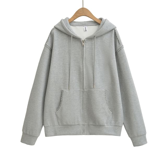 Zip-Up Drawstring Hoodie