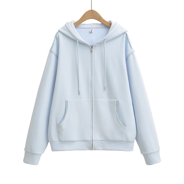 Zip-Up Drawstring Hoodie