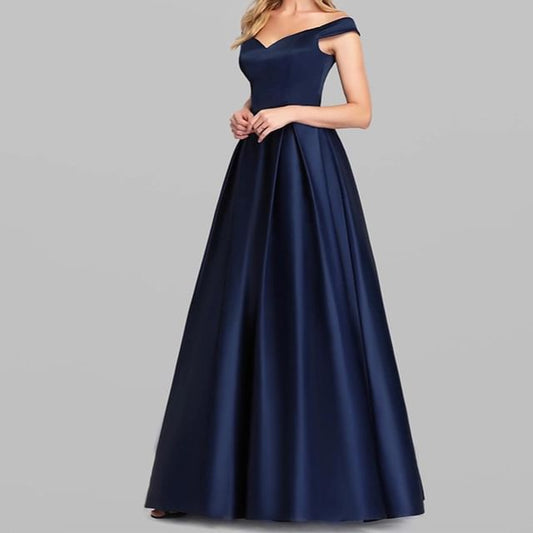 Evening Gown Off Plain A-Line Shoulder