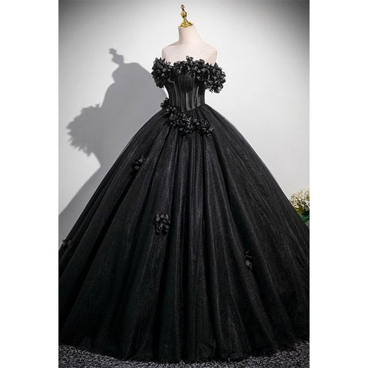 Flower Ball Off-Shoulder Gown