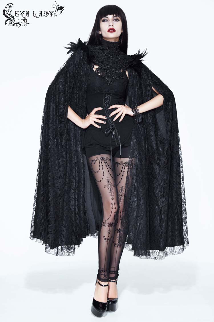 Palace Style Lace Long Gothic Cloak for Women