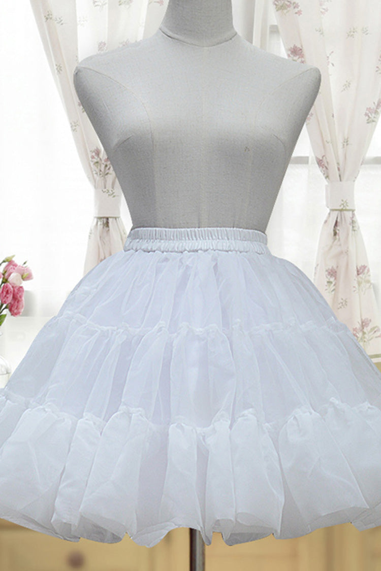Short White Glass Yarn Bubble Petticoat