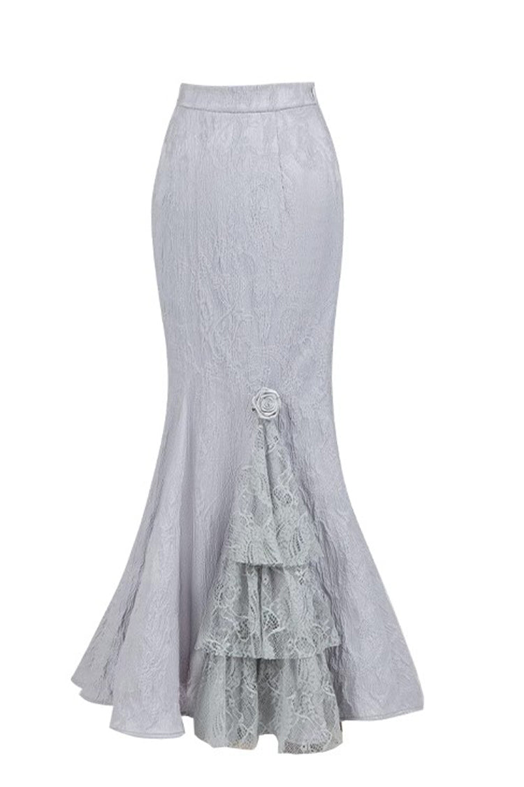 Witch Lolita Fishtail Skirt Set with Ruffle Lace