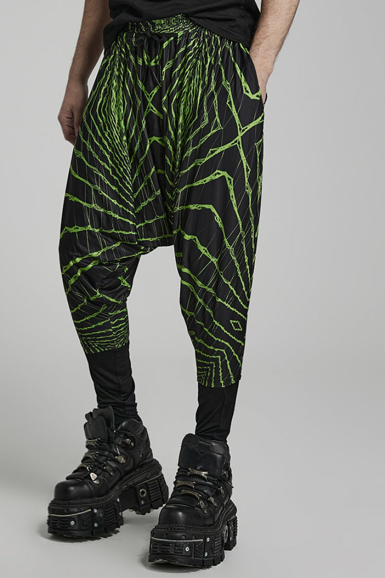 Emerald Halo Motif Men's Dropped Trousers