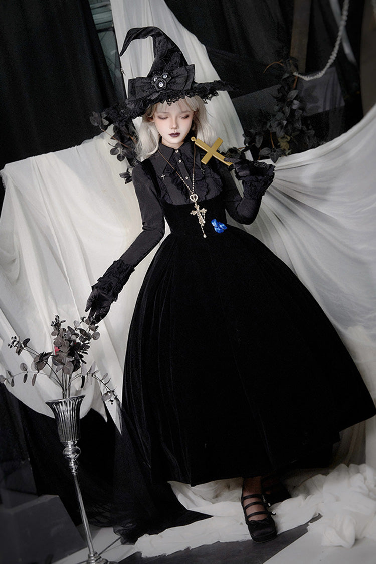 Gothic Corset Dress with Embroidery and Fishbone Detail - Night Poems, 2 Hues