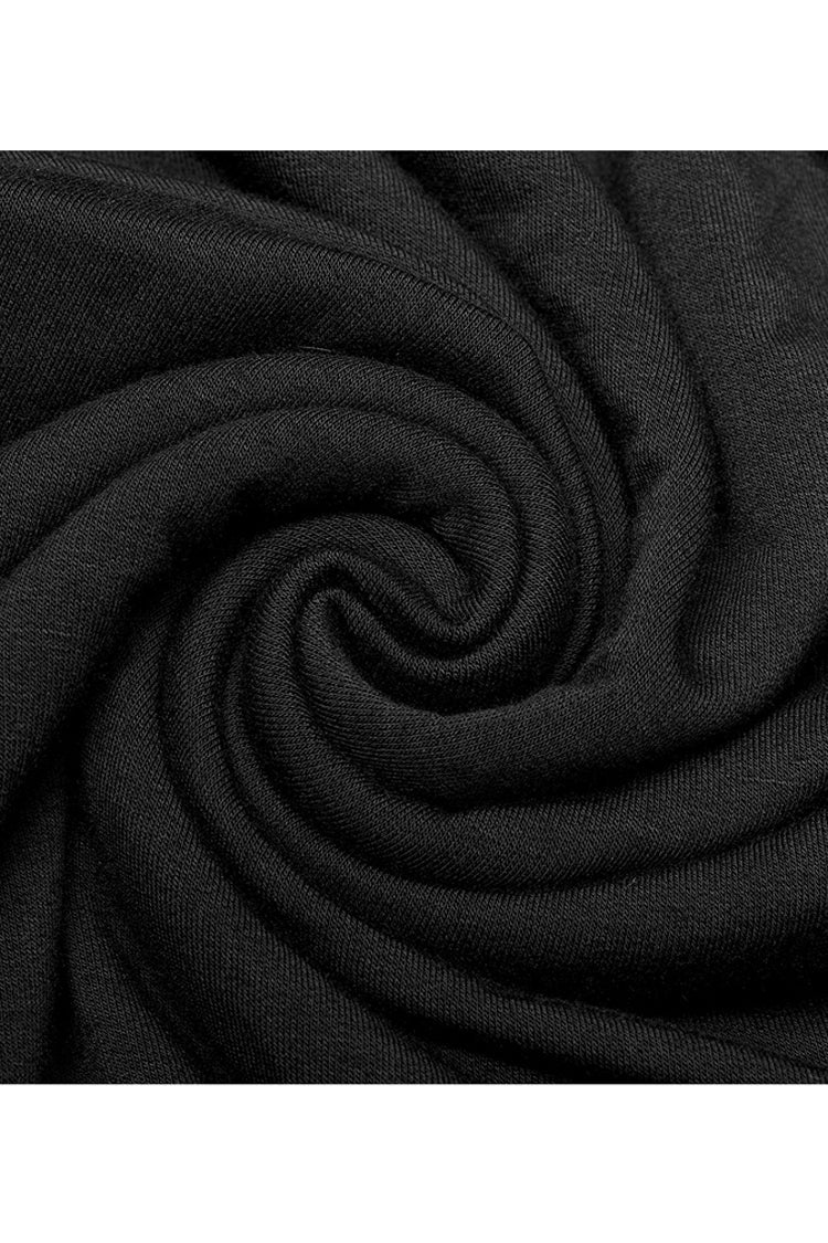 Cashmere Knit Cross Fold Tie High Collar Pleated Punk Dress