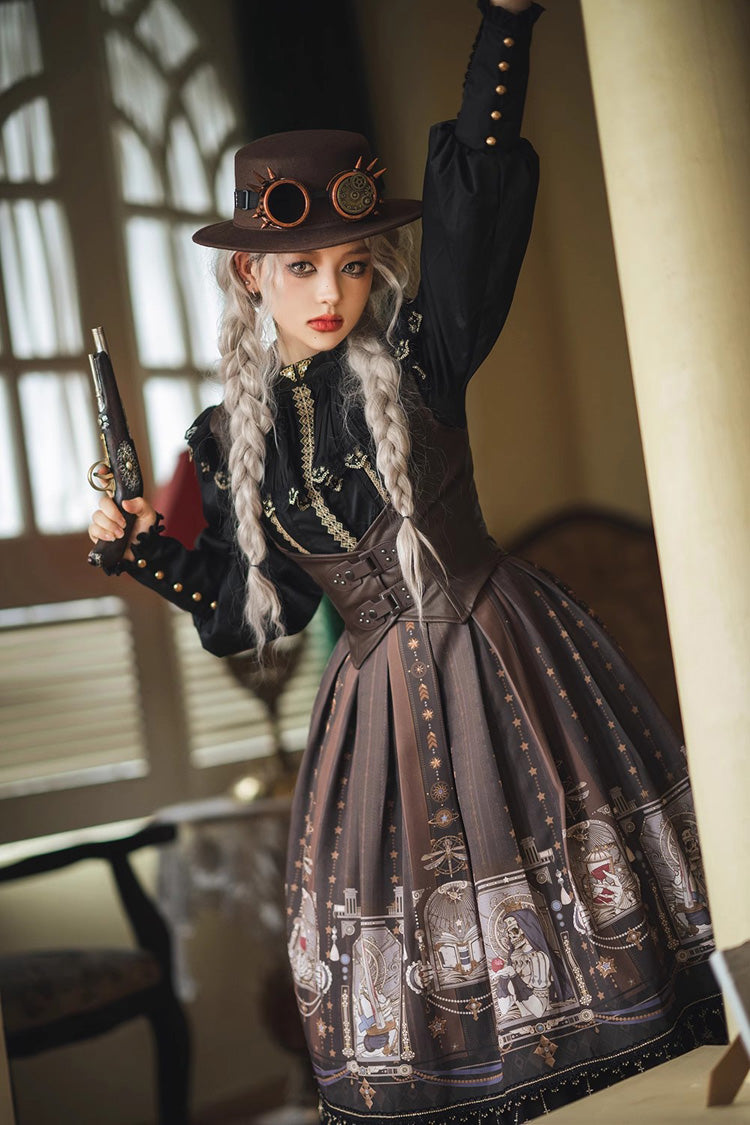 Punk Gothic Lolita Vest with Demon Hunting Print