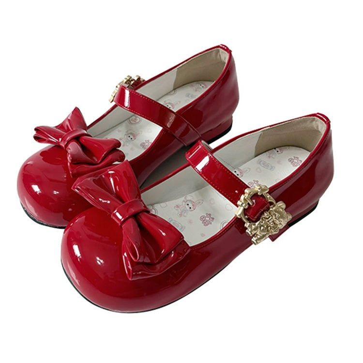 Ribbon Rounded-Toe Low-Heel Girly Lolita Mary Janes - 4 Shades