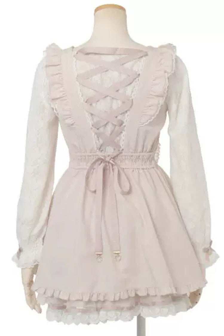 Gothic Square Collar Ruffled Bow Plus Size Japanese Lolita Dress Set