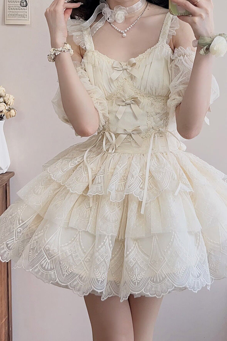 Ivory Triple-Layer Sweet Skirt with Bow - Tidal