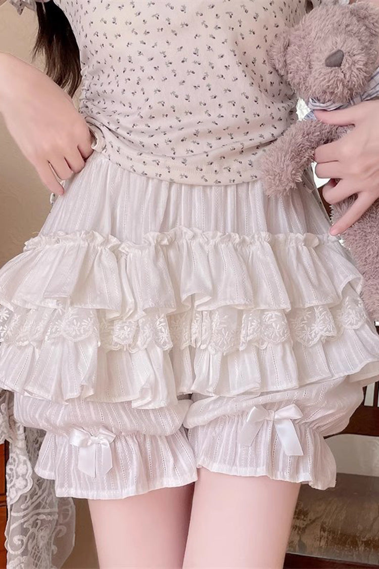 Pumpkin Print Multi-Layer Bowknot Sweet Lolita Leggings