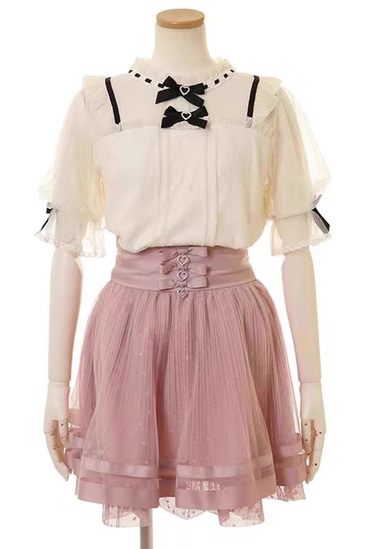 Multi Layered Ruffle Lace Sweet Jirai Skirt in Three Shades