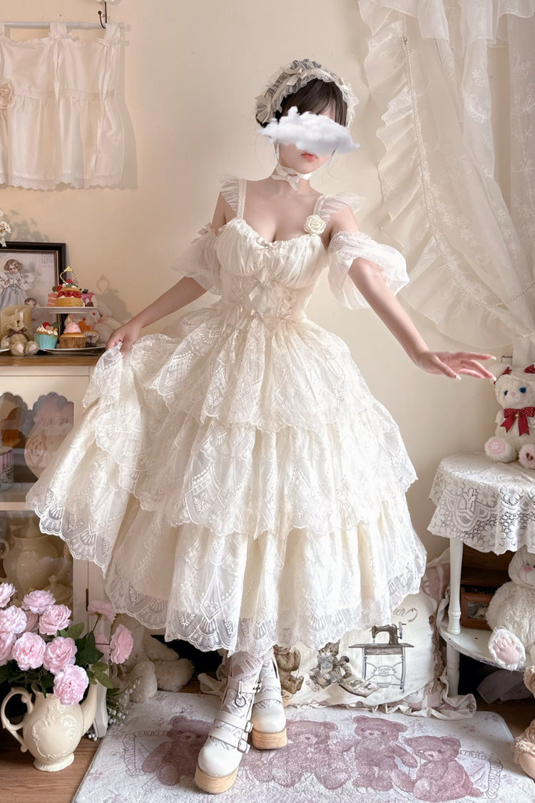 Ivory Triple-Layer Sweet Skirt with Bow - Tidal