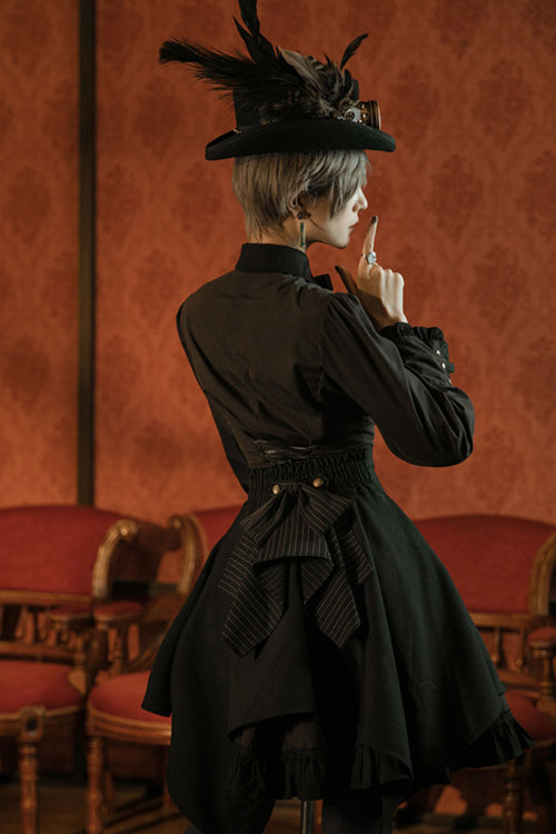Ouji Lolita Dress with Striped Print