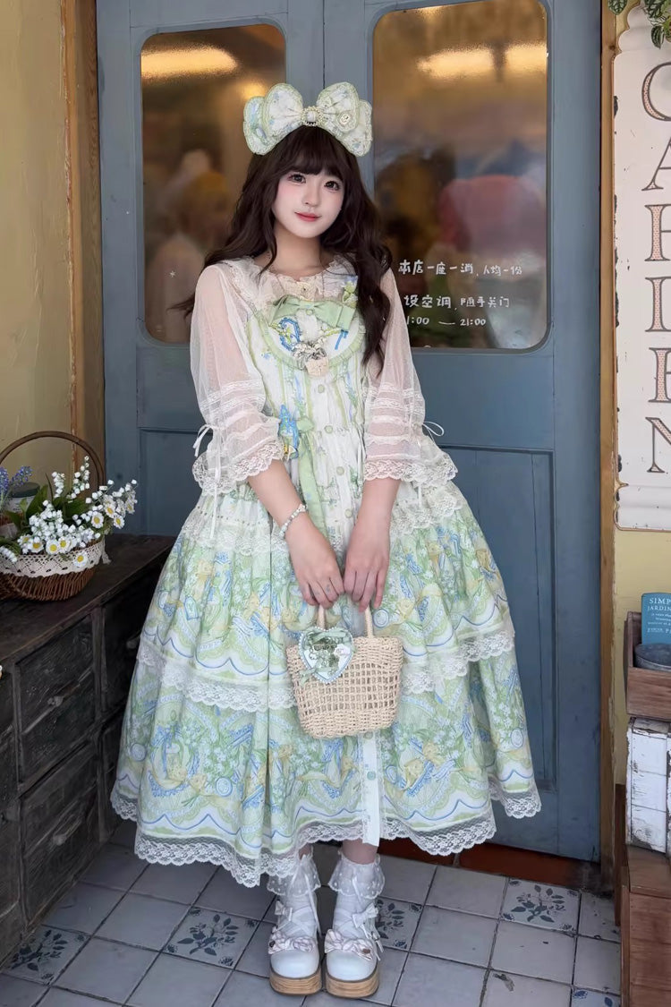 Sleeveless Lace JSK with Tea Collar - Plus Size Lolita