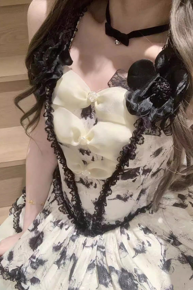Jasmine Rain Print Stitching Lace Sweet Lolita JSK Dress in Six Colors