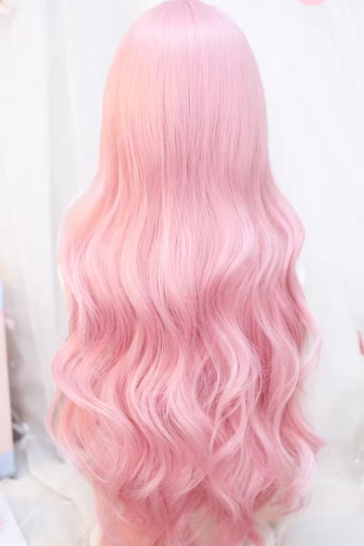 Pink Lolita Wig with Long Straight Hair and Light Bangs