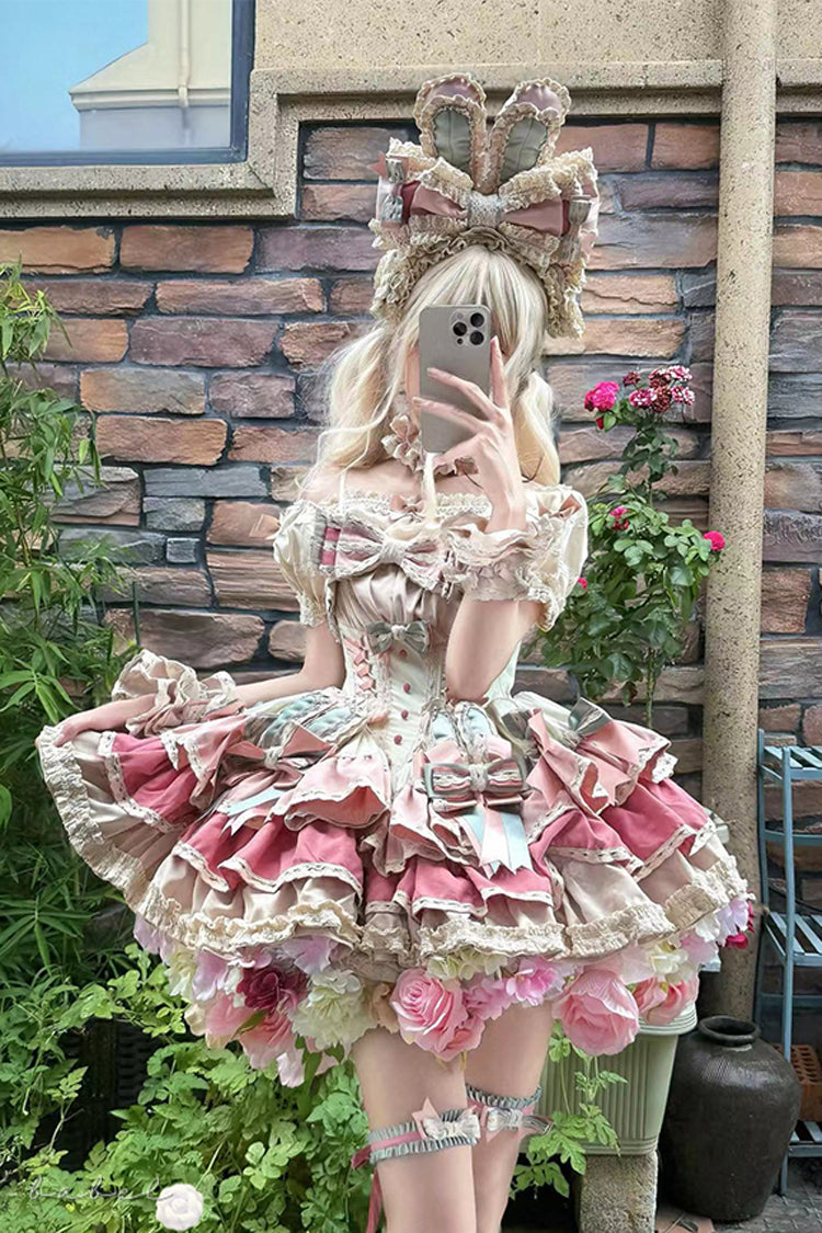 Ribbon Dance Sweet Princess Lolita Dress with Multi-Layered Ruffles