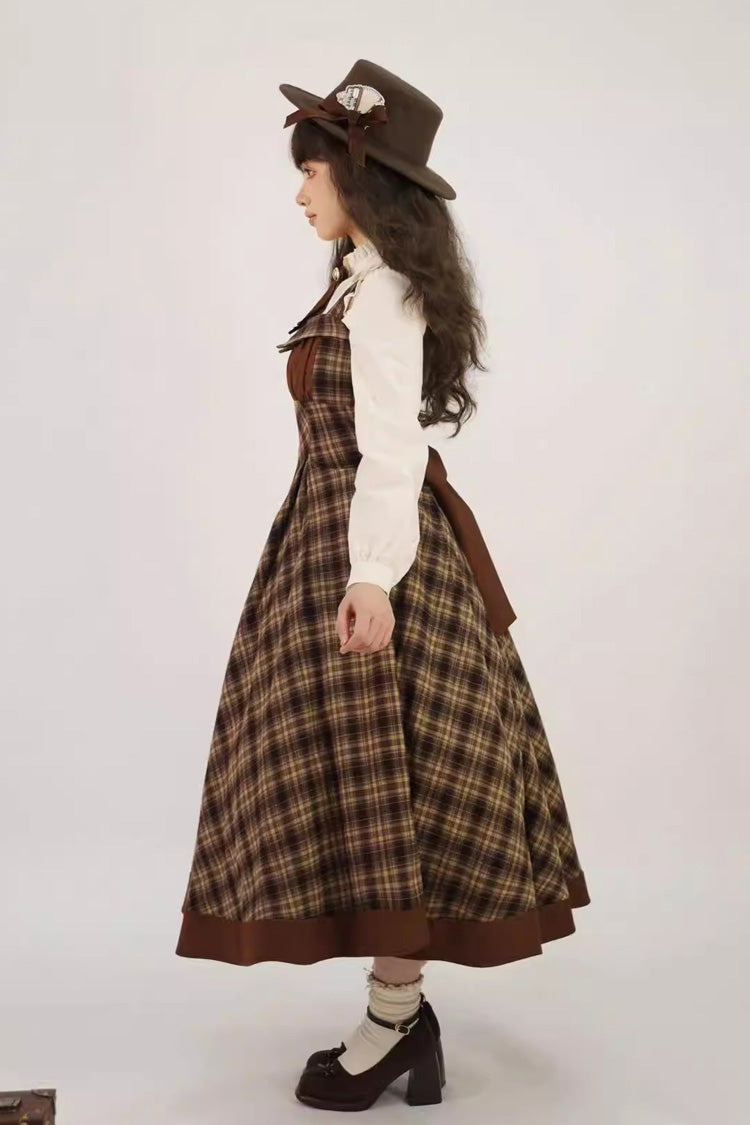 Broken Pocket Watch Sleeveless Print Detective Classic JSK