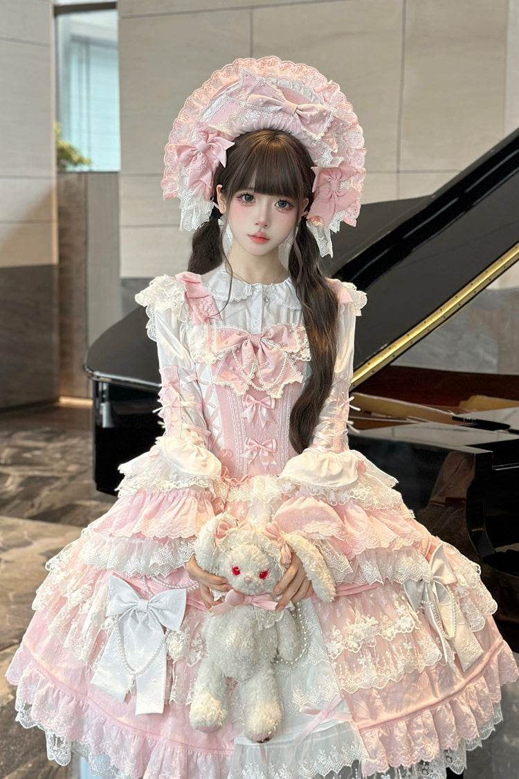 Sakura Love Gorgeous Lolita JSK with Embroidery and Jacquard Ruffles