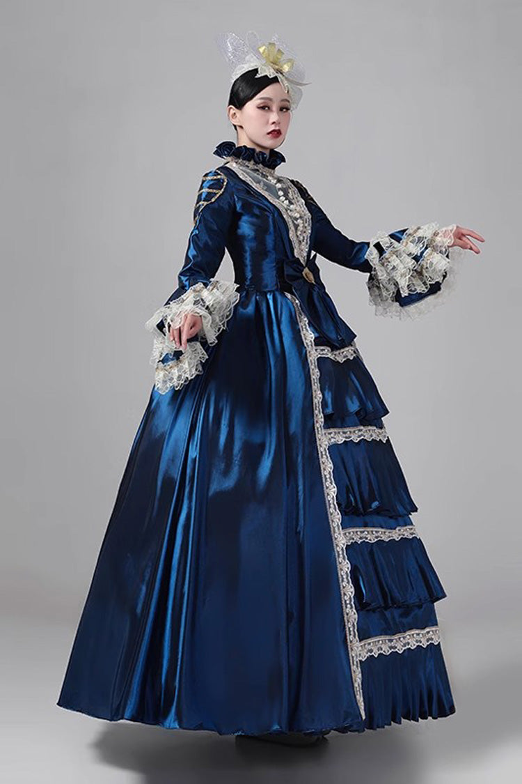 British Embroidered Medieval Victorian Gown - Vintage Court Style