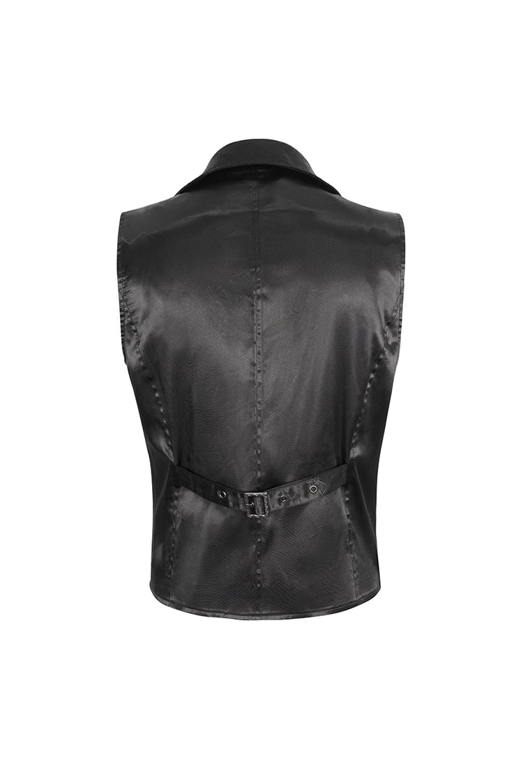 Noir & Red Feathered Embossed Victorian Waistcoat