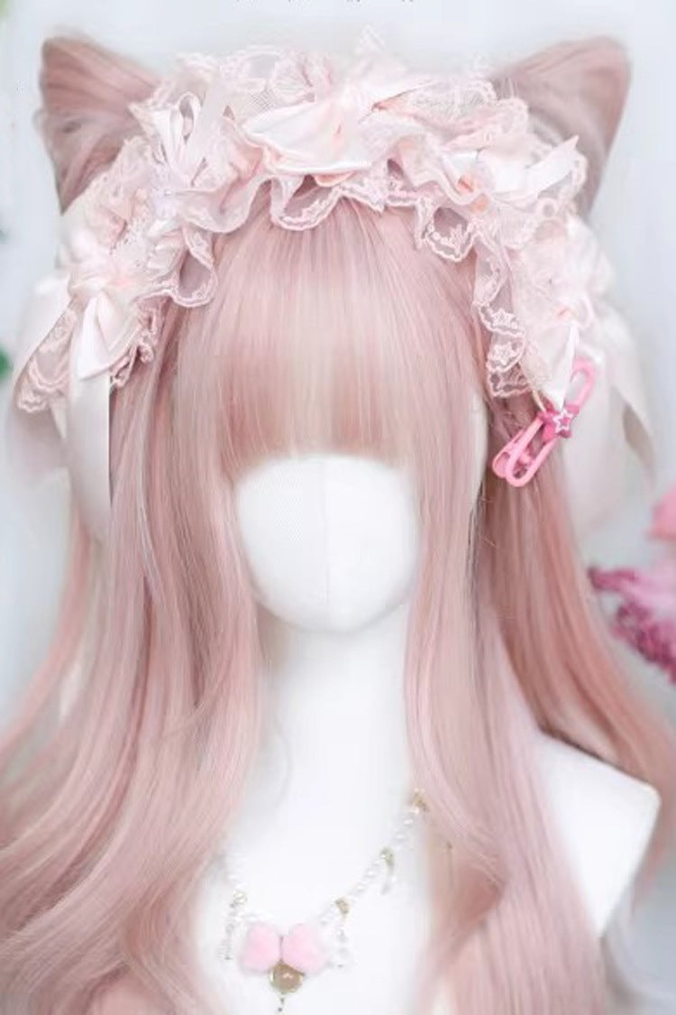 Muted Pink Ombre Soft Ringlets Extended Lolita Hairpiece