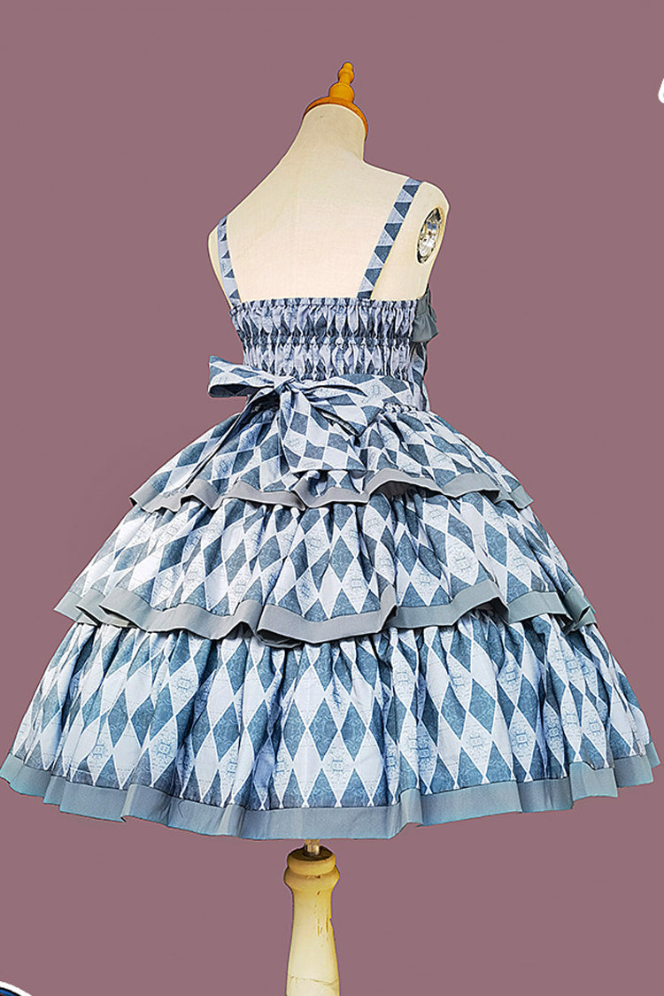 Stripe Triple-Layered Ruffle Bow Sweet Lolita Dress