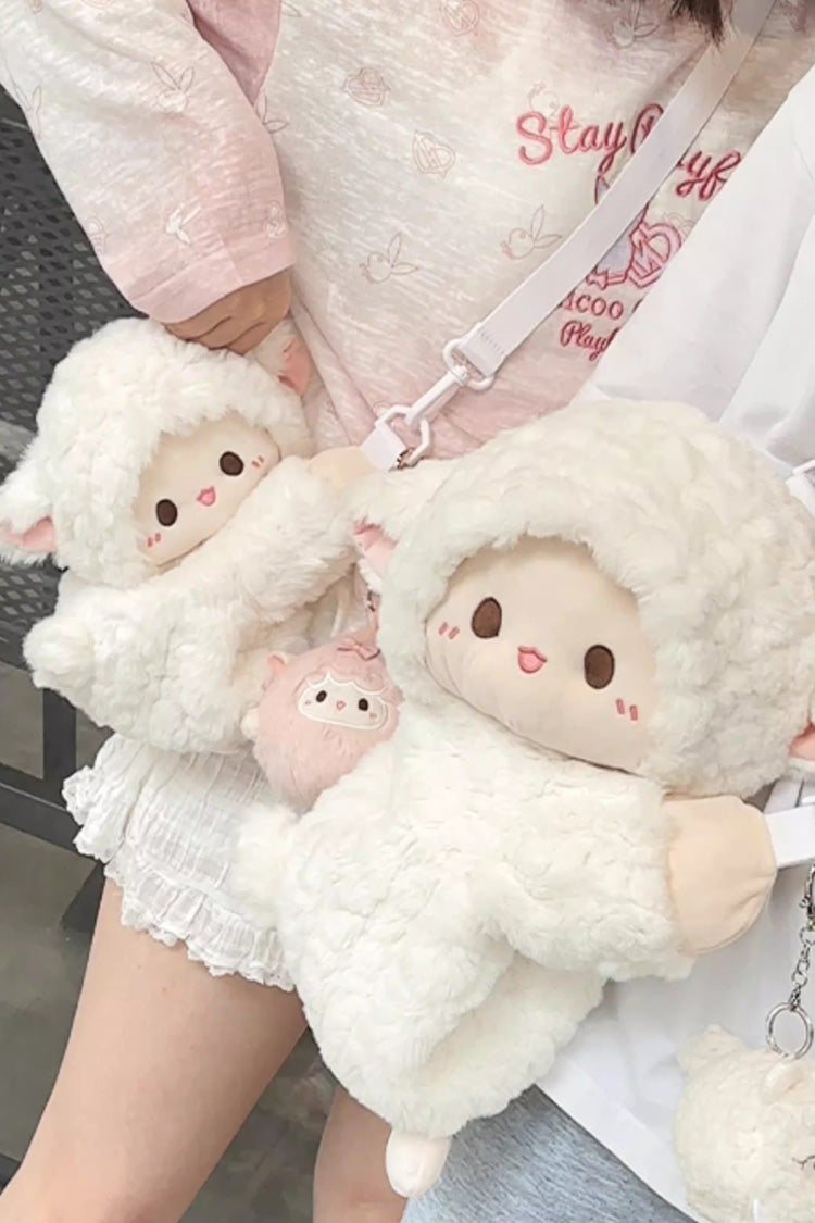 Lamb Plush Toy Backpack with Lying-Down Design