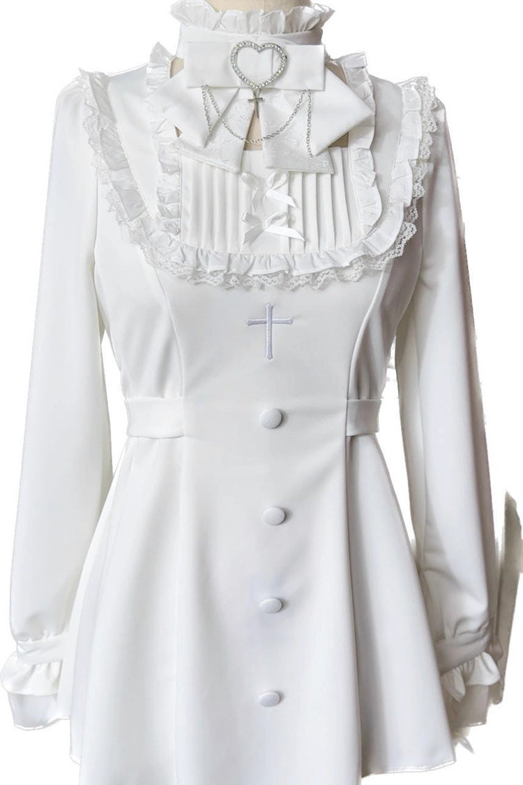 Stairway to Heaven Embroidered Bow Lace Long Sleeve Jirai Kei Set