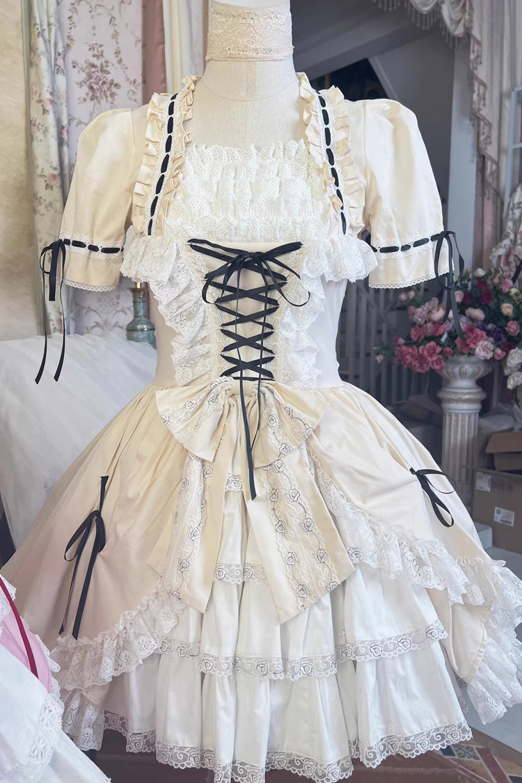 Sweet Lolita Dress with Multi-Layered Ruffle Cardigan - Miss Rella, 9 Colors