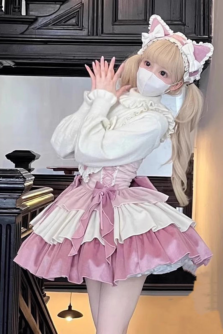 Blush Gradient Ruffle Bow Princess Lolita Dress