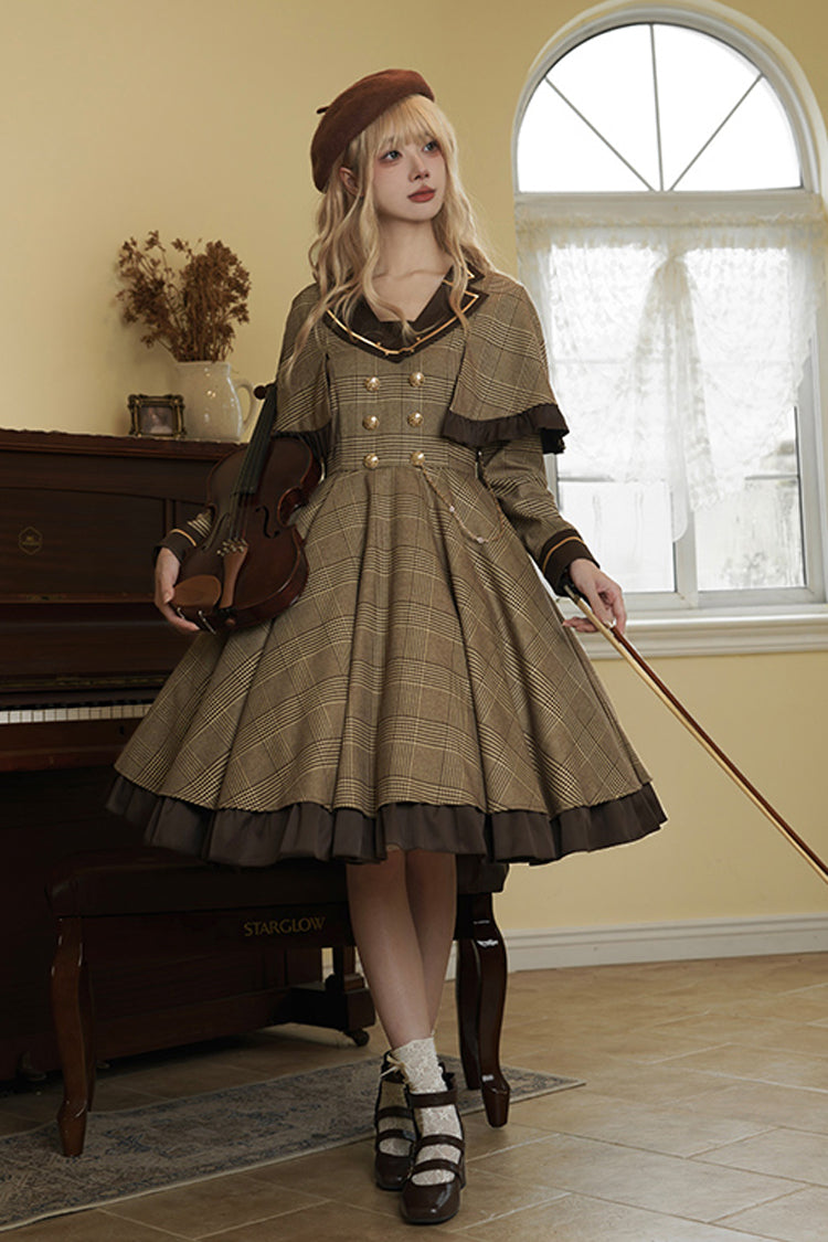 Baker Street Stories Stripe Print Ruffle Two-Piece British College Classic