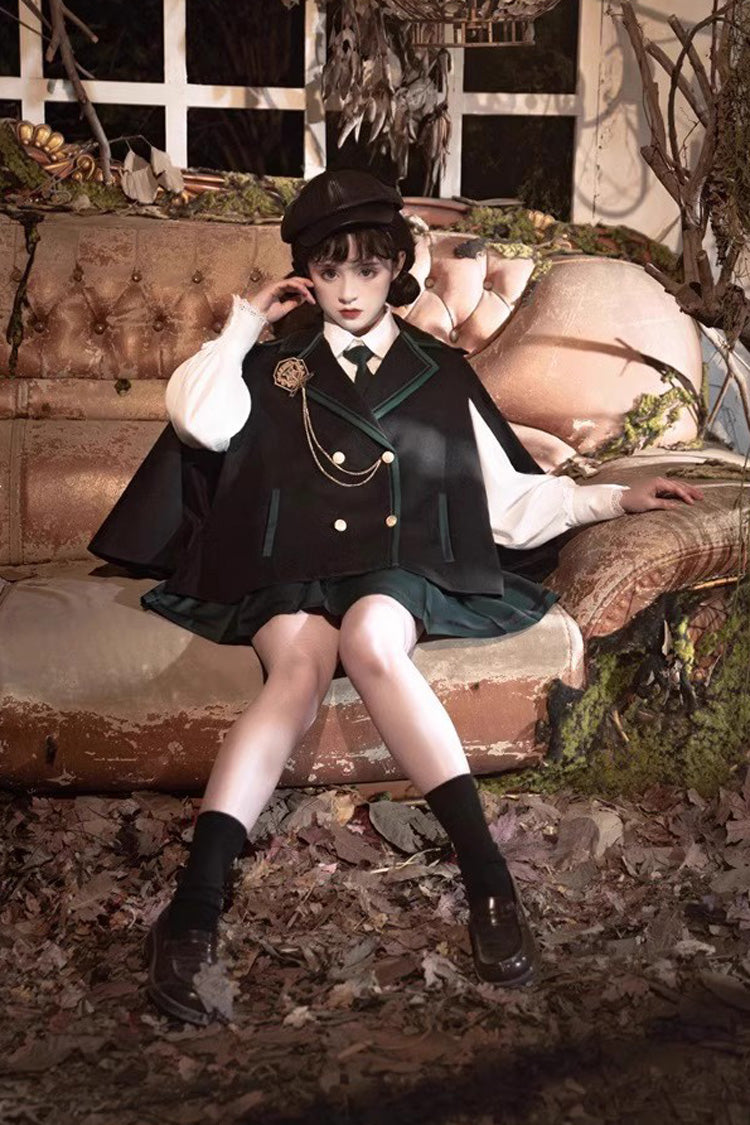 Magic Academy Lapel Collar Vintage College Lolita Skirt Set
