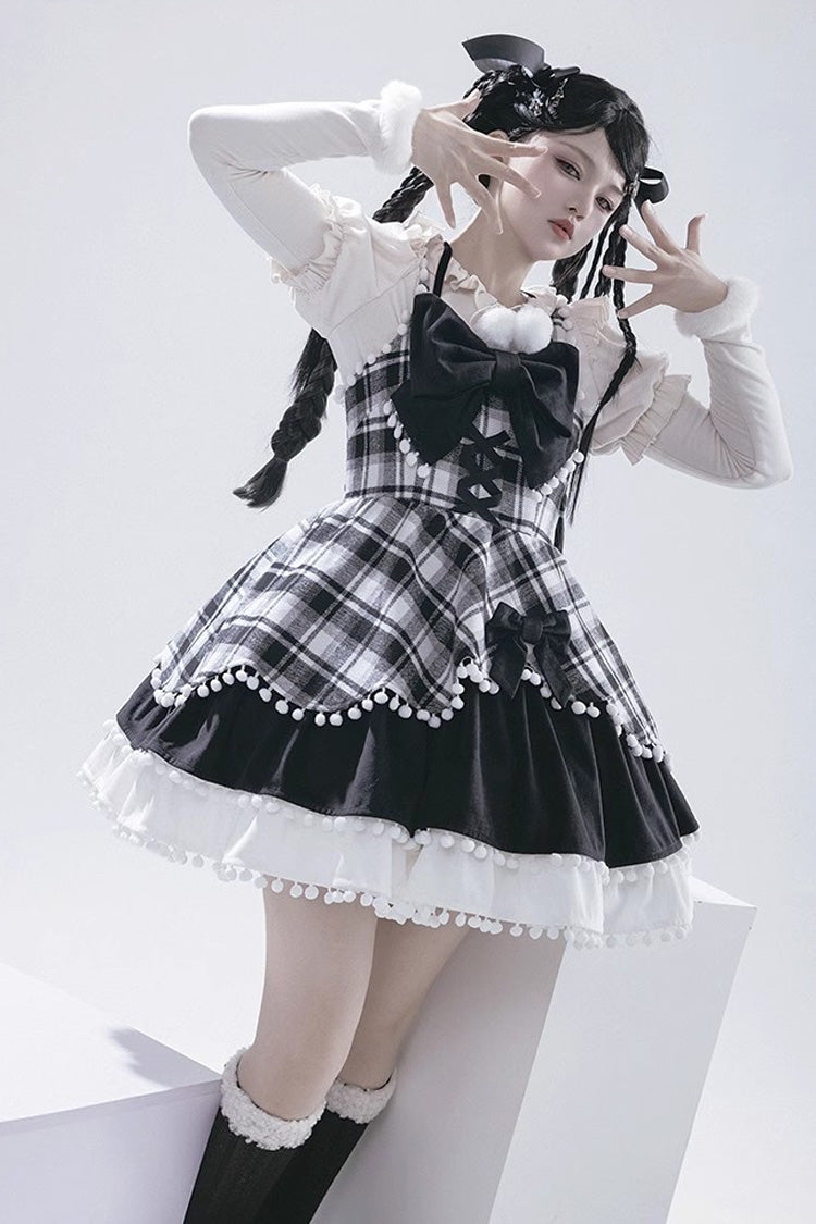 Confession Function Multi-Layer Ruffle Bowknot Color Block Sweet Lolita Jsk Dress