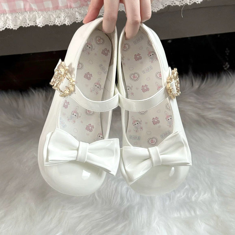Ribbon Rounded-Toe Low-Heel Girly Lolita Mary Janes - 4 Shades