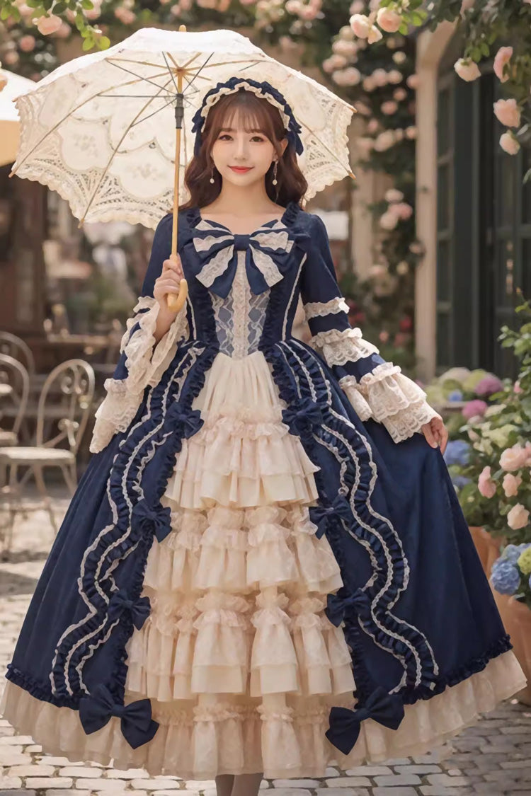 Victorian Princess Dress - Long Sleeve Ruffle Bow