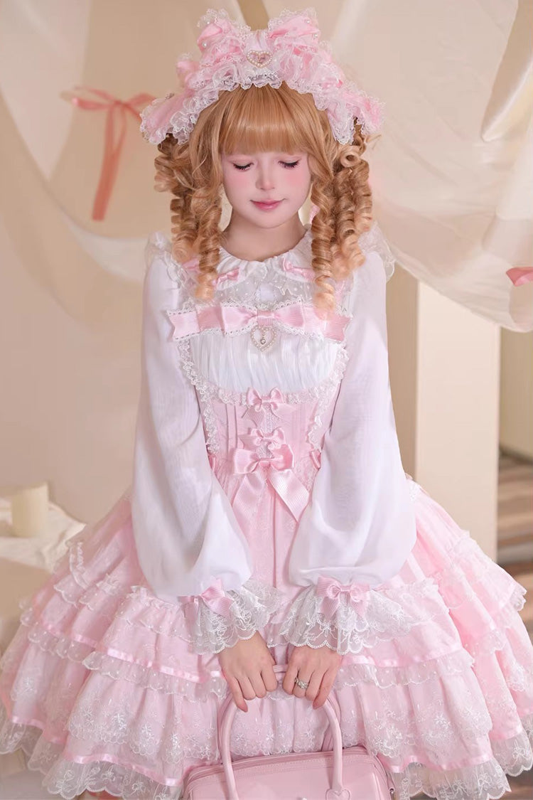 Pink Mist Sweet Dream Double-Layered Ruffled Sweet Lolita JSK